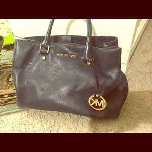 MK navy handbag